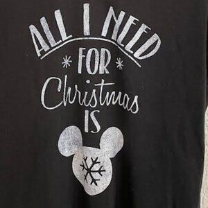 Disney Parks "All I Need for Christmas" Mickey Snowflake T-Shirt